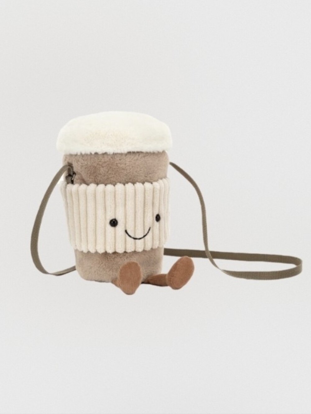 Jellycat Amuseable Coffee-to-Go Bag Crossbody Soft & Plush 8x3.5" BNWT Authentic